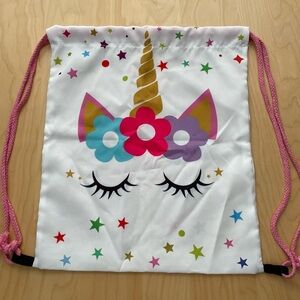 Unicorn Drawstring Bag Pink Strings Super Cute Little Girl’s Bag NWOT